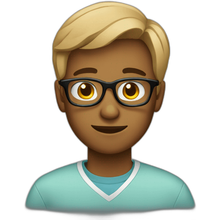 A male high school student wearing glasses  emoji