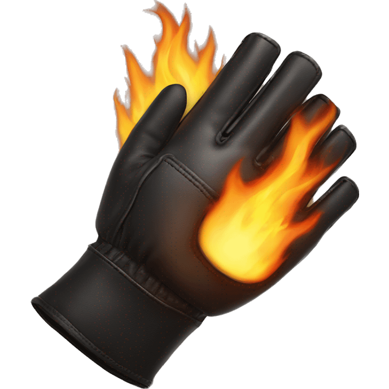 fingerless driving leather glove on fire emoji