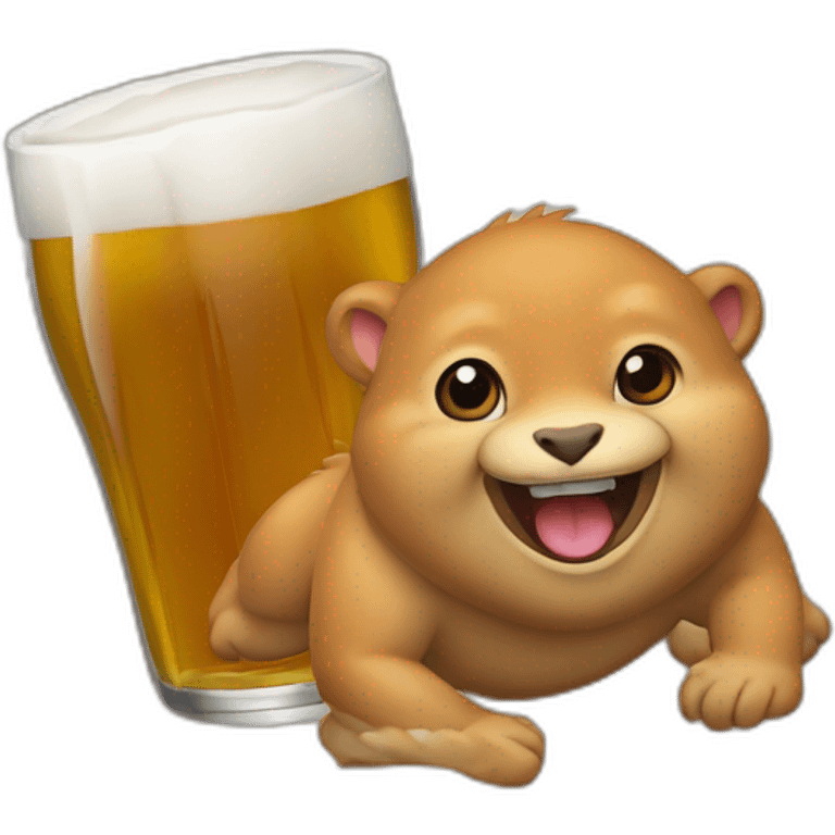 Otarie avec une bière dans la main emoji