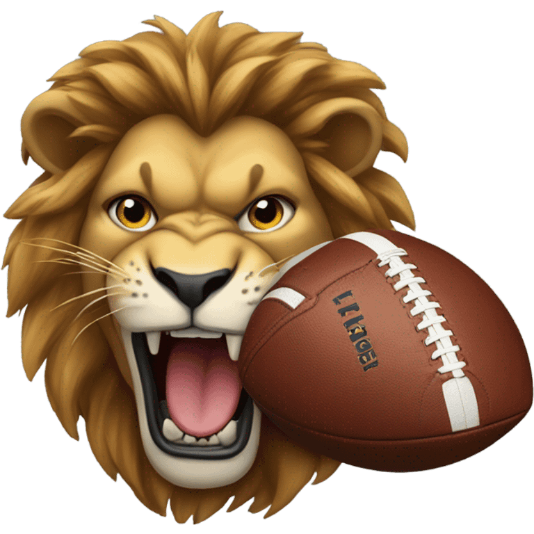 Fierce Lion carrying a football emoji