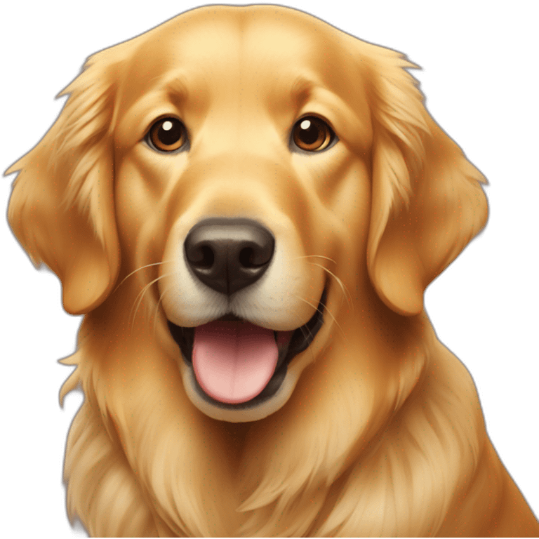 Golden retriever rating sausage emoji