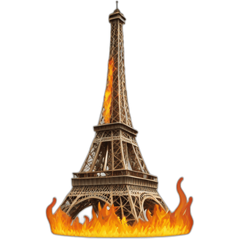 tour Eiffel qui prend feu emoji