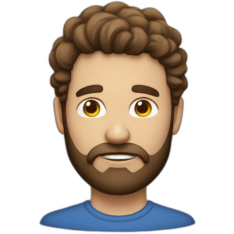 A Man with brown hair, a Beard and a Cloud for his face emoji