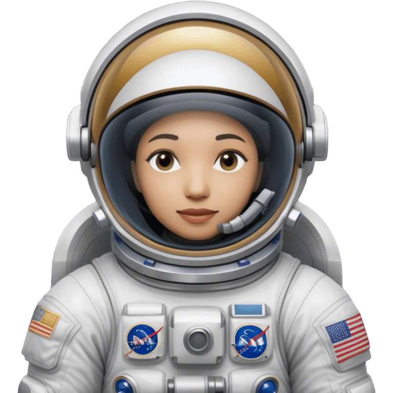 Cinematic Realistic Astronaut with concealed face– A highly detailed depiction of an astronaut in a state-of-the-art space suit, floating weightlessly in the vast expanse of space. The reflective visor hides the face so we do not see the astronauts face, while intricate suit details and soft lighting create an immersive sense of realism. emoji