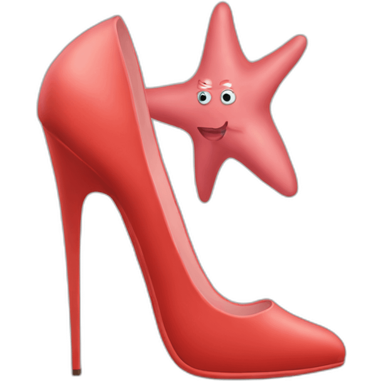 Patrick star wearing red heels emoji