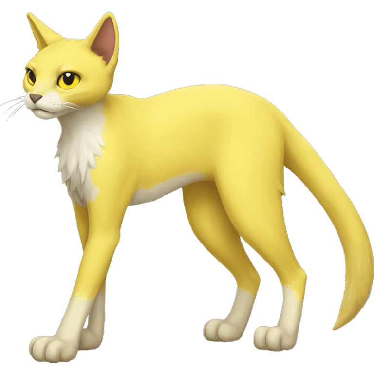 Yellow lombax-sergal-cat full body emoji