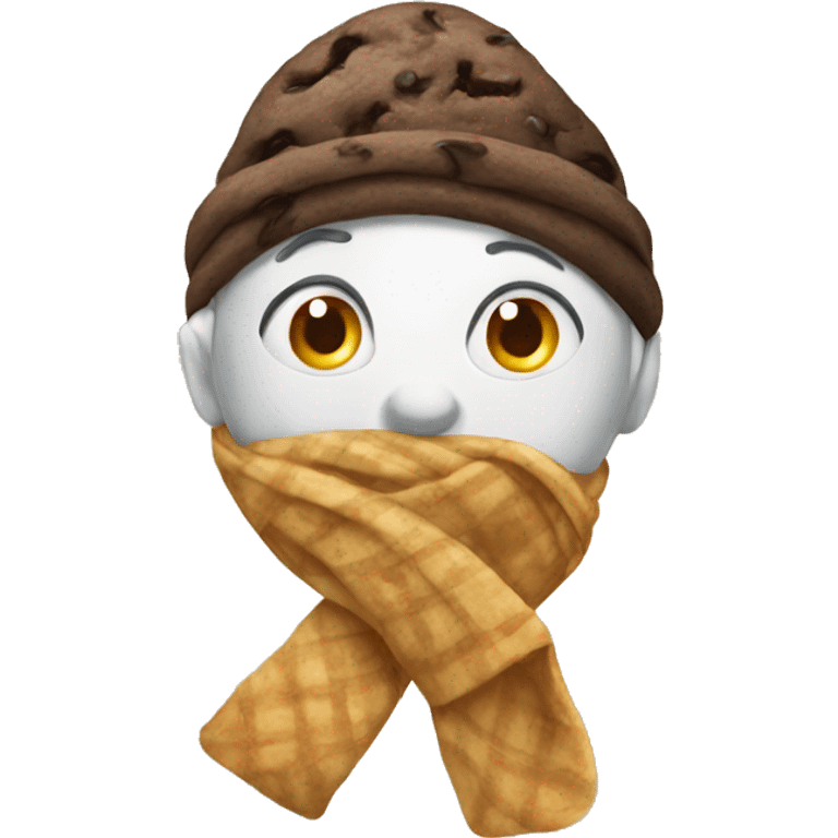 Cookie with scarf emoji