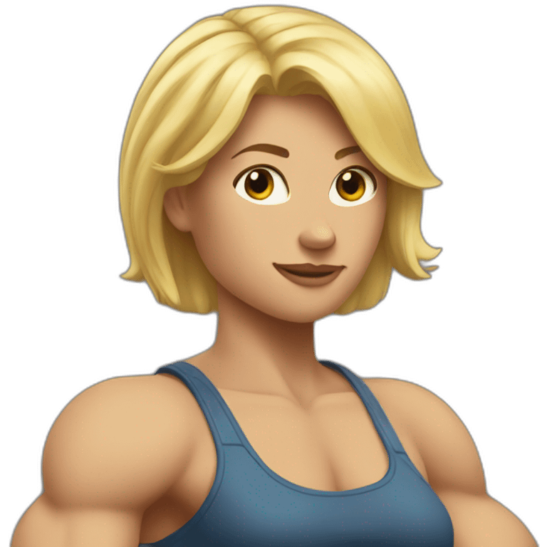 Strong muscle arm blonde girl emoji