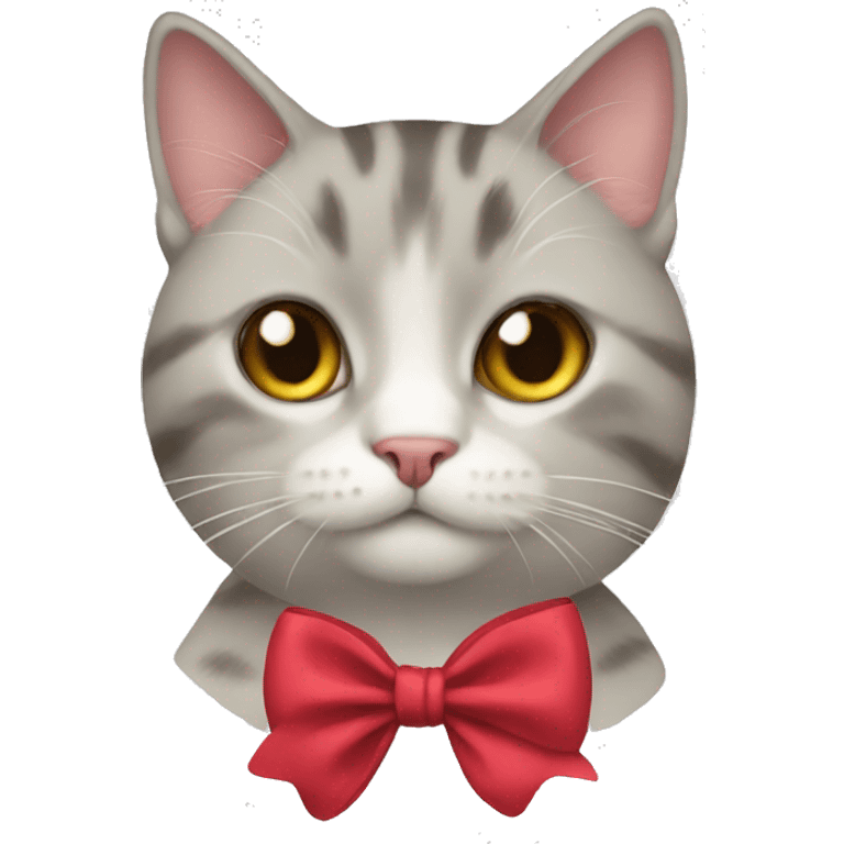 A cat with a bow emoji