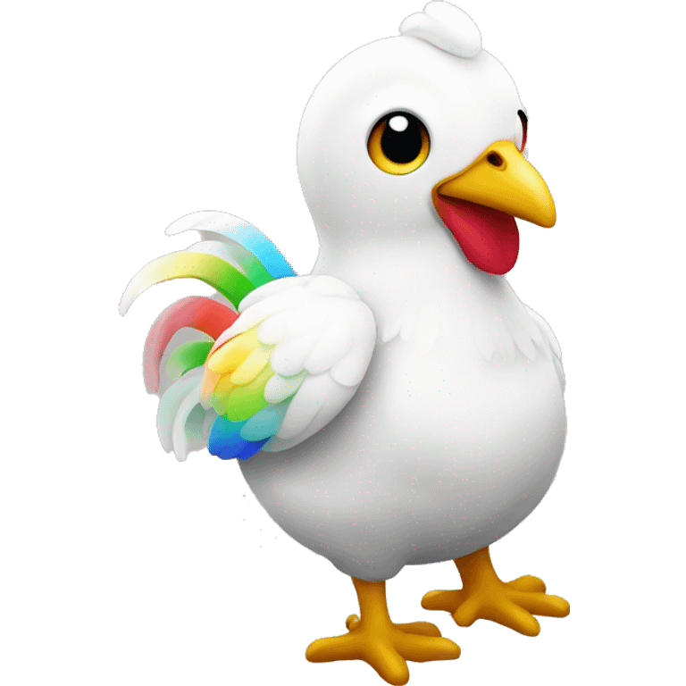 Pollito con colores del arcoiris emoji