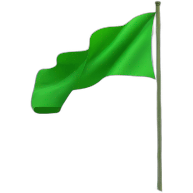 A green flag in the middle of the mountain emoji