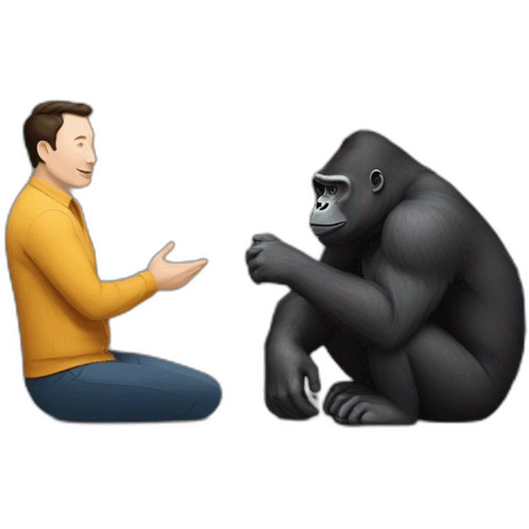 Gorilla and Elon musk meeting emoji