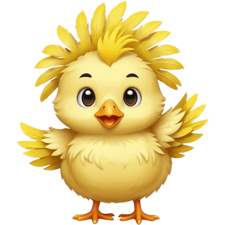 A chick waving emoji