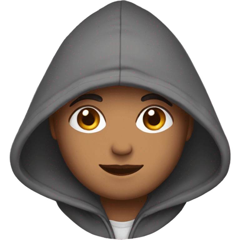 Apara wearing a hoodie emoji