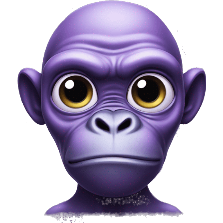 Alien gorilla hybrid purple skin big eyes big head emoji