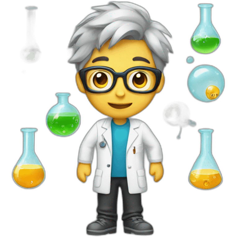 chemistry boy with his instumants emoji