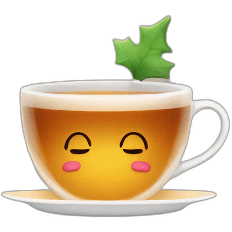 cup of tea with christmas atmosphere emoji