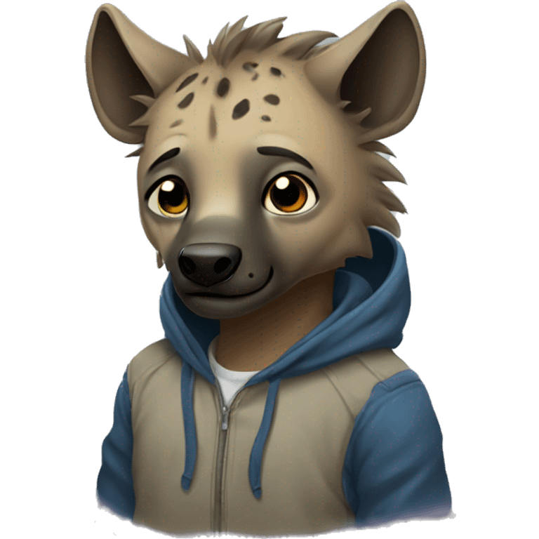 Hyena wearing hoodie  emoji