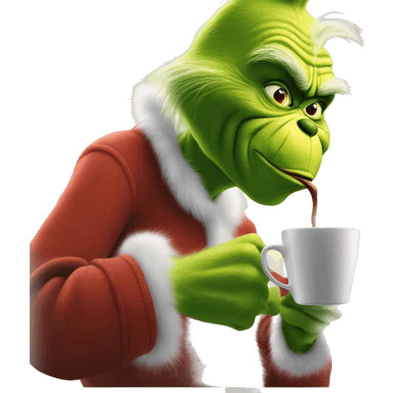 The grinch drinking coffee emoji