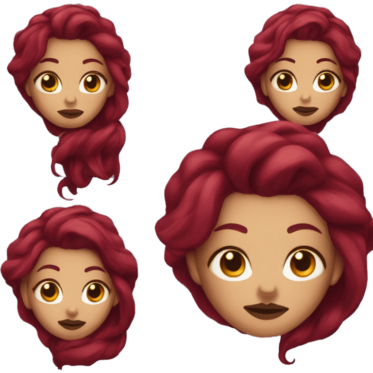 Tattooed woman with long burgundy hair emoji