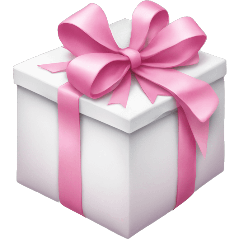 Present emoji but white box and pink bow  emoji