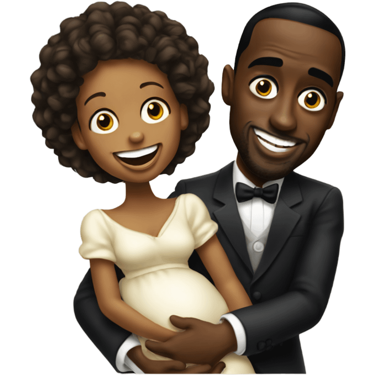 P diddy holding an infant while grinning emoji