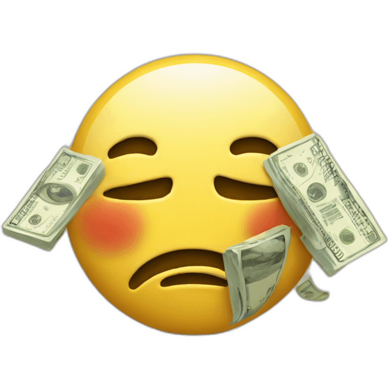 sad face with money in hands emoji