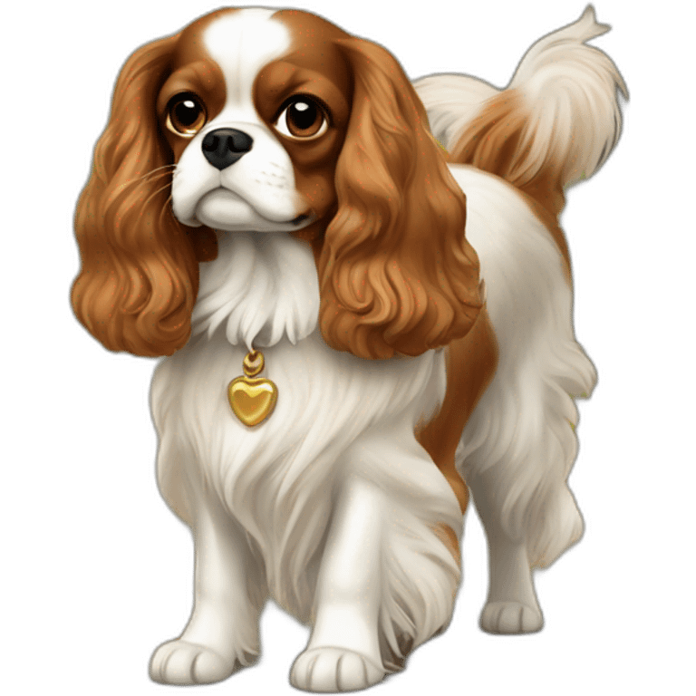 King Charles Cavalier blenhiem dogwalking emoji