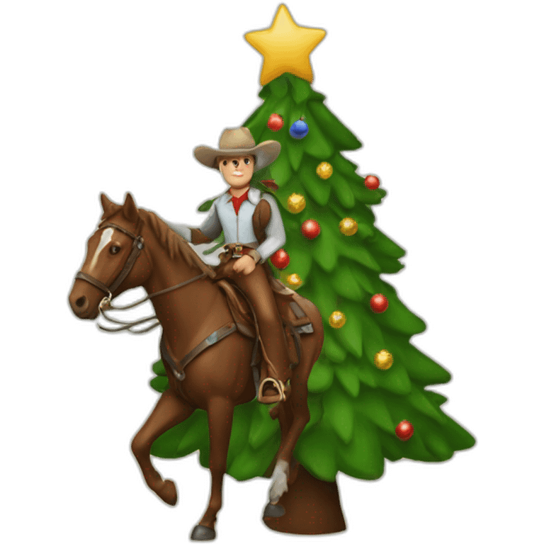 Cowboy christmas tree emoji