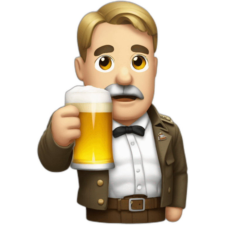 hitler torso drinking beer emoji