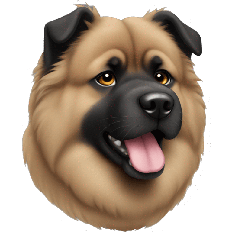 Black chowchow pointy ears emoji