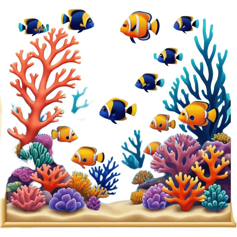 Great Barrier Reef Landmark Emoji – Featuring colorful coral formations and tropical fish. emoji