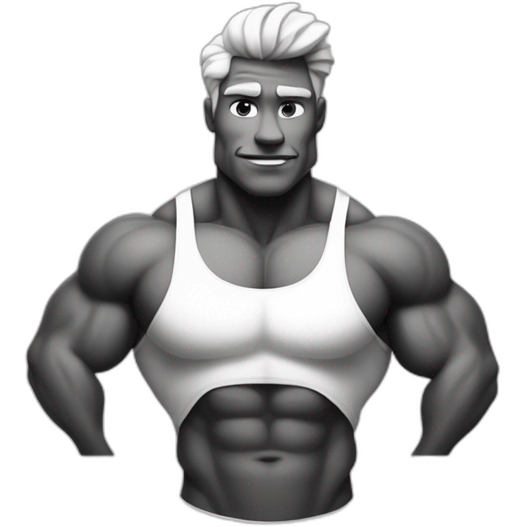 bodybuilder noir et blanc emoji