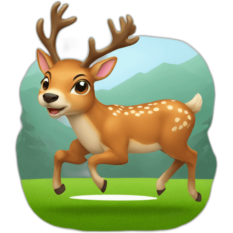 Deer playing rugby emoji