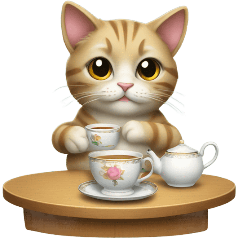 Cat drink tea emoji