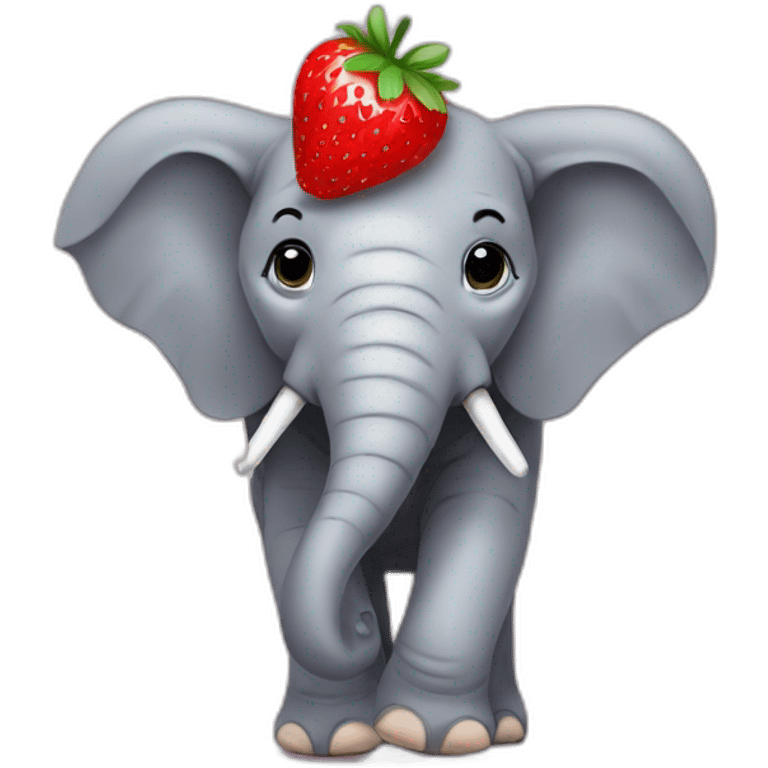 Elephant strowberry emoji