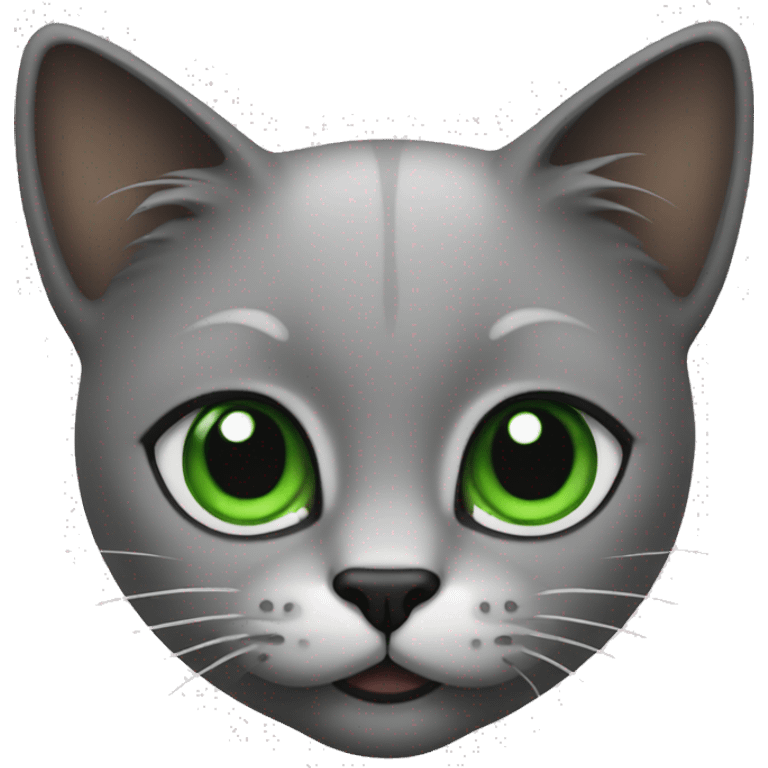 cat make up whit black skin and green eyes emoji