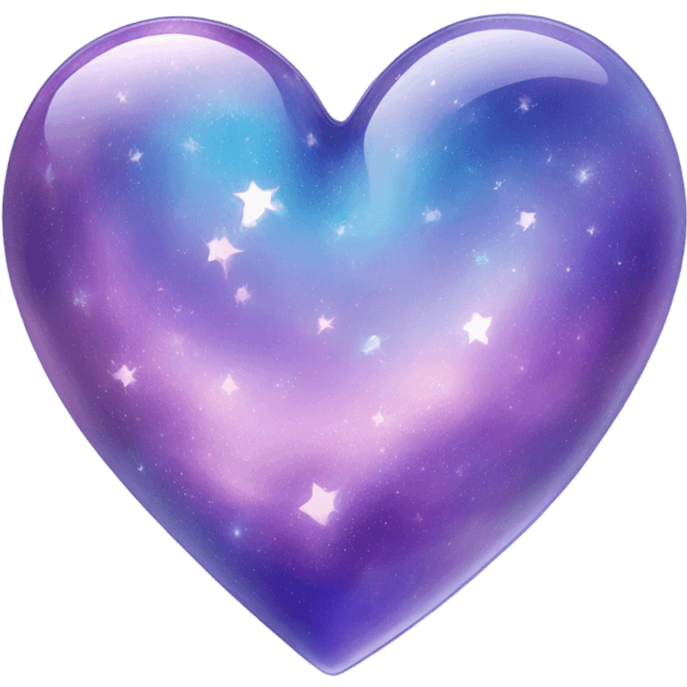 Pastel glass purple blue galaxy heart  emoji