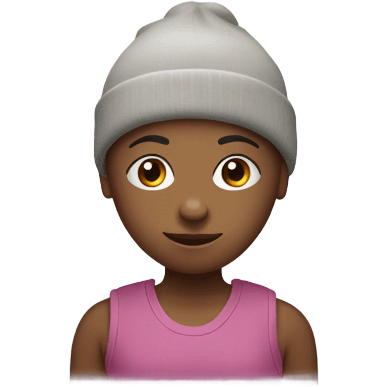 Yoga student with a beanie emoji