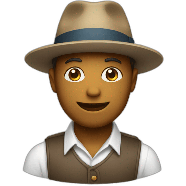 Chat avec un chapeau emoji