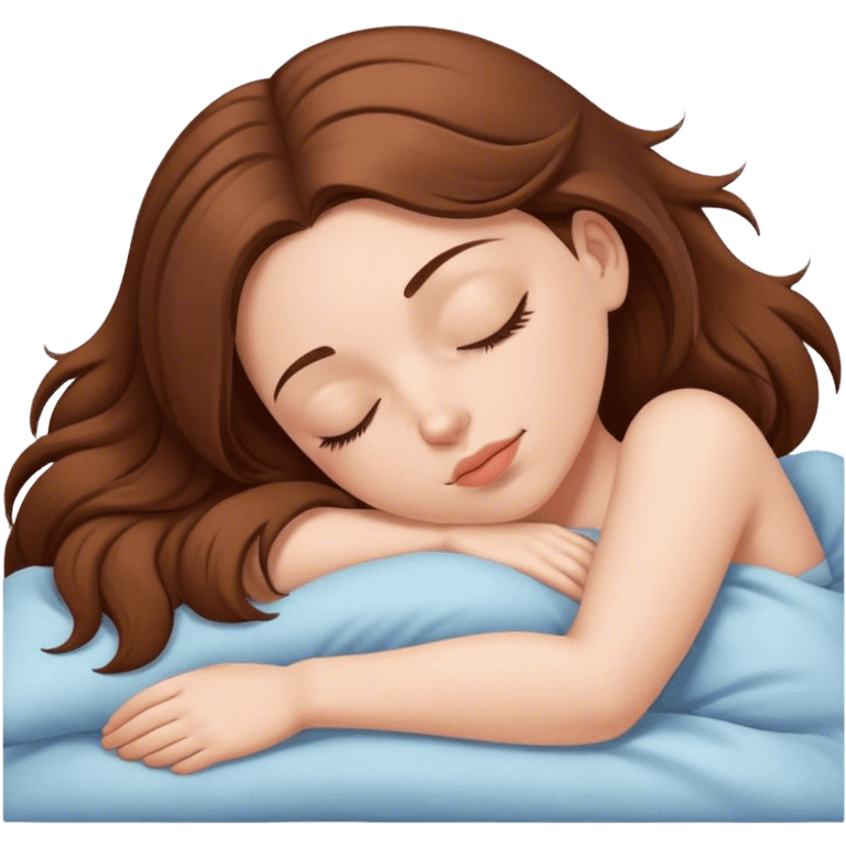 White brown hair girl sleeping emoji