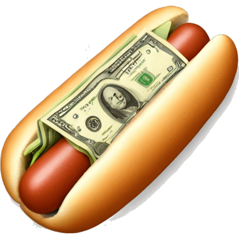 hot dog with money emoji