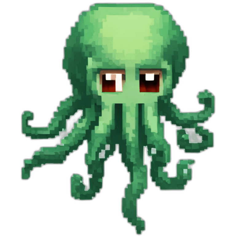 8-bit pixelart of angry human-like squid; Stardew Valley emoji