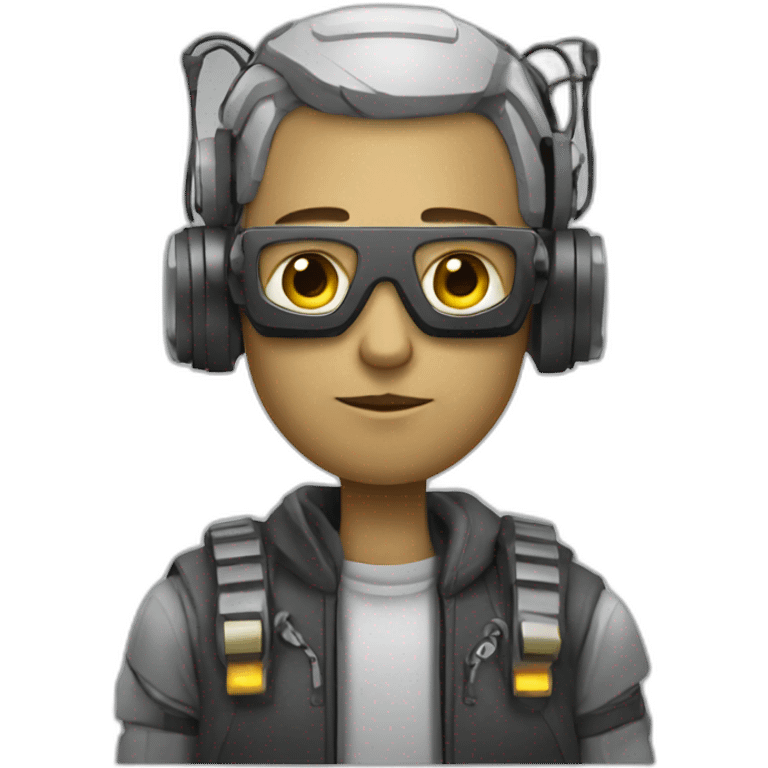 dystopian world male robot programmer emoji