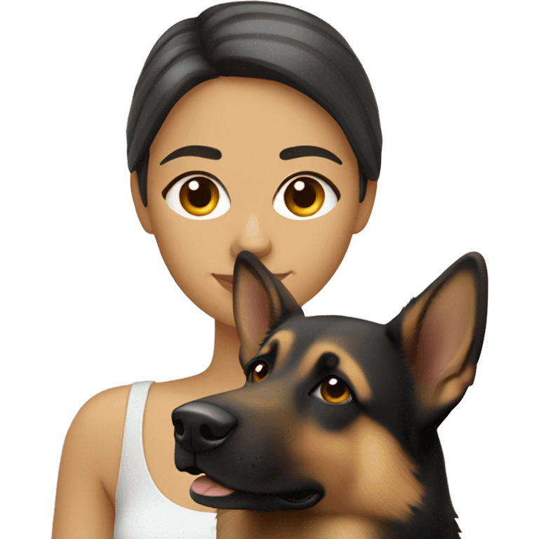 pale skin hispanic woman with german shepherd emoji