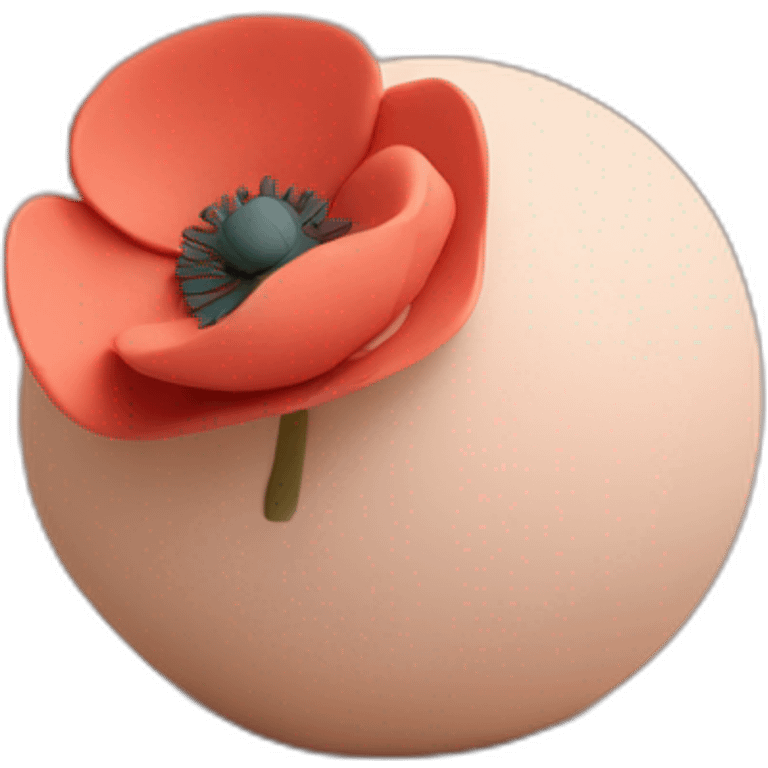 minimalistic poppy icon matte clay 3d render soft light emoji