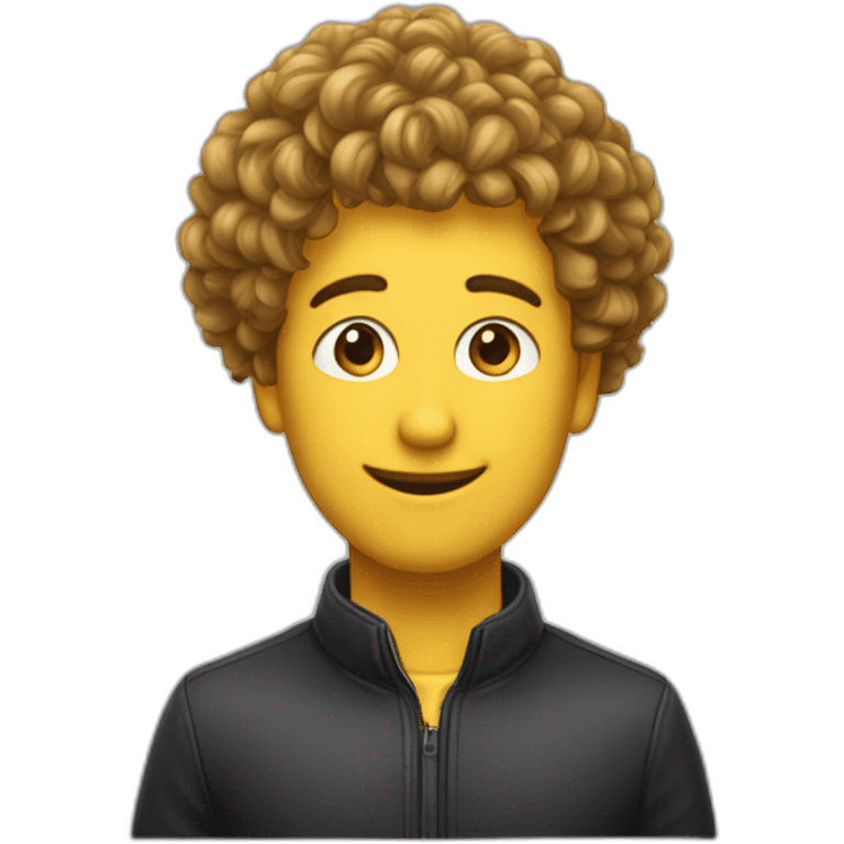 cheveux noirs et là Paul blanc emoji