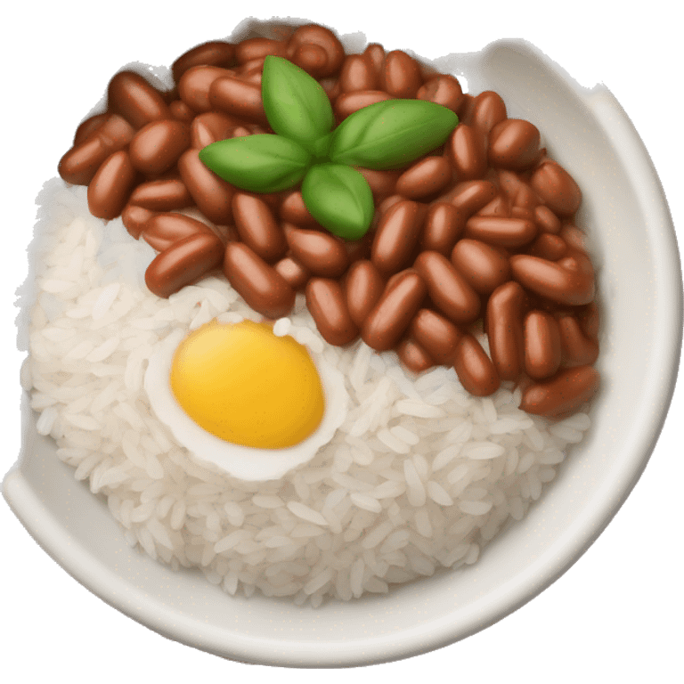 Puerto Rican dish “arroz con habichuelas” which is white rice and beans emoji