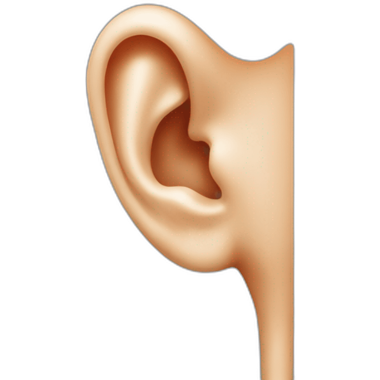 Close up of an ear, wearing a wireless earbud  emoji