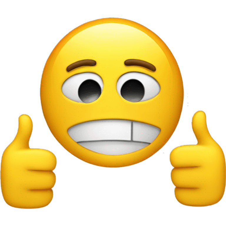 Sad face with thumbs up emoji